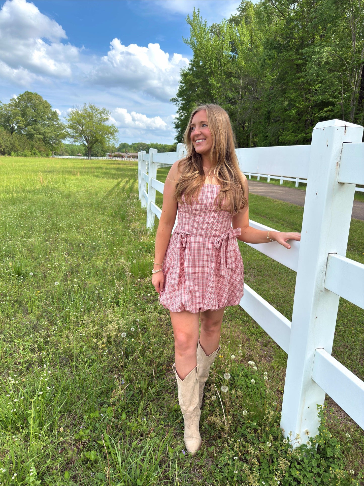 Megan Plaid Bubble Hem Mini Dress