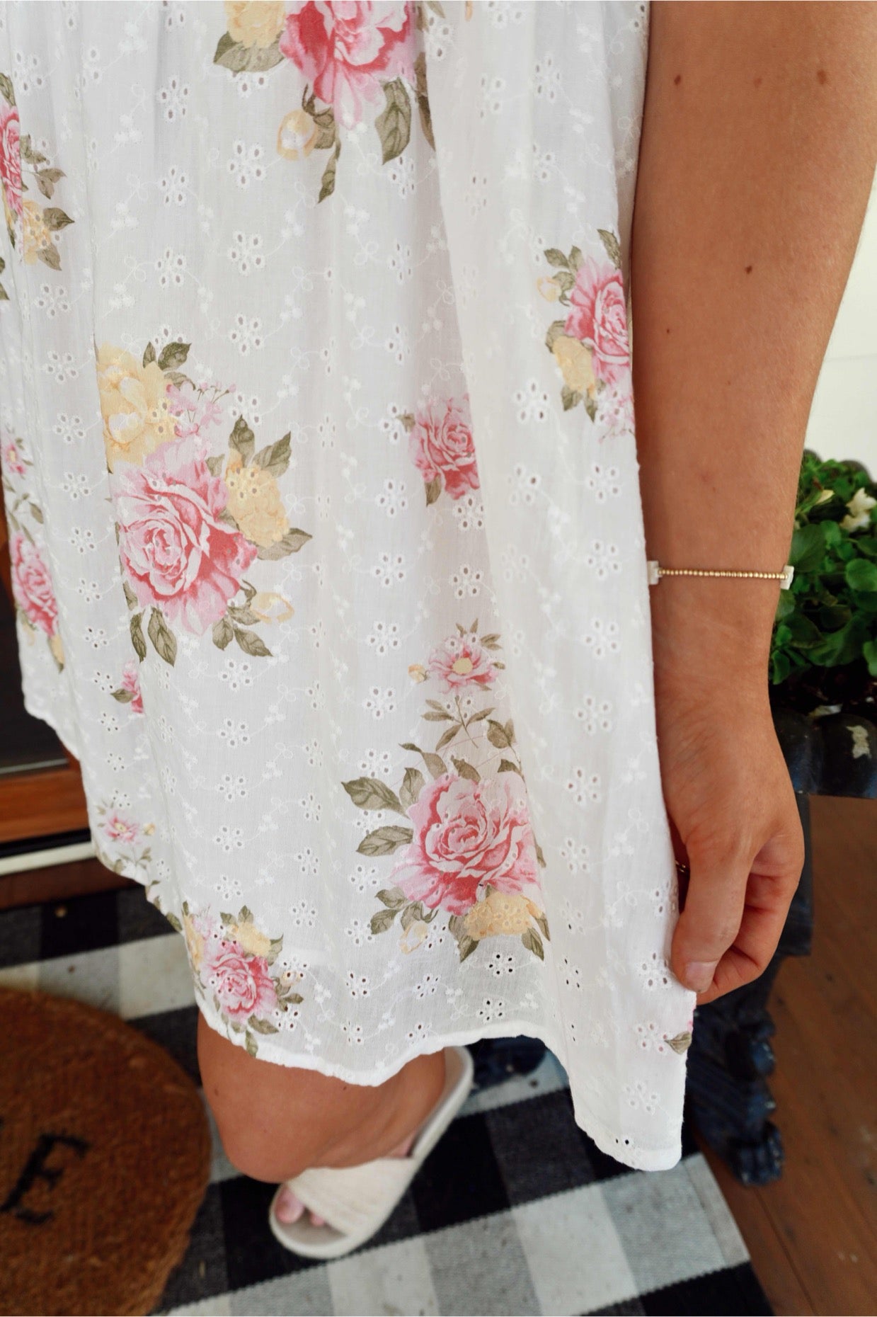 Amelia Eyelet Floral Dress